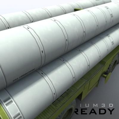 3D Model of Game-ready model of modern Russian/Chinese SAM S-300PMU (SA-10 Grumble). - 3D Render 7